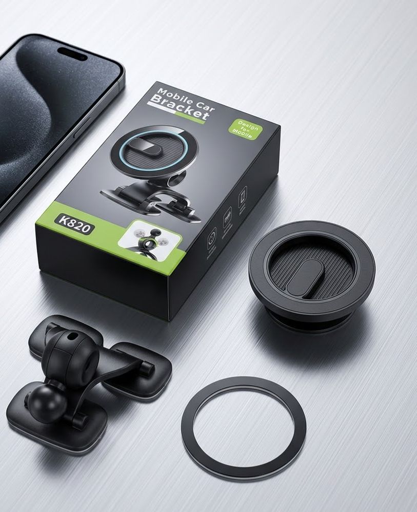 Soporte magnético plegable para celular con adhesivo